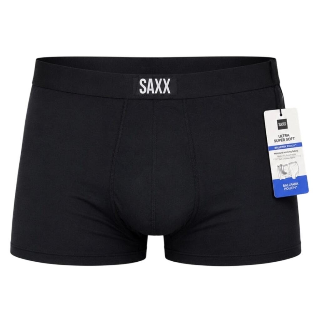SAXX Boxer Briefs Men 4XL Black Ultra Super Soft BallPark Pouch NWT